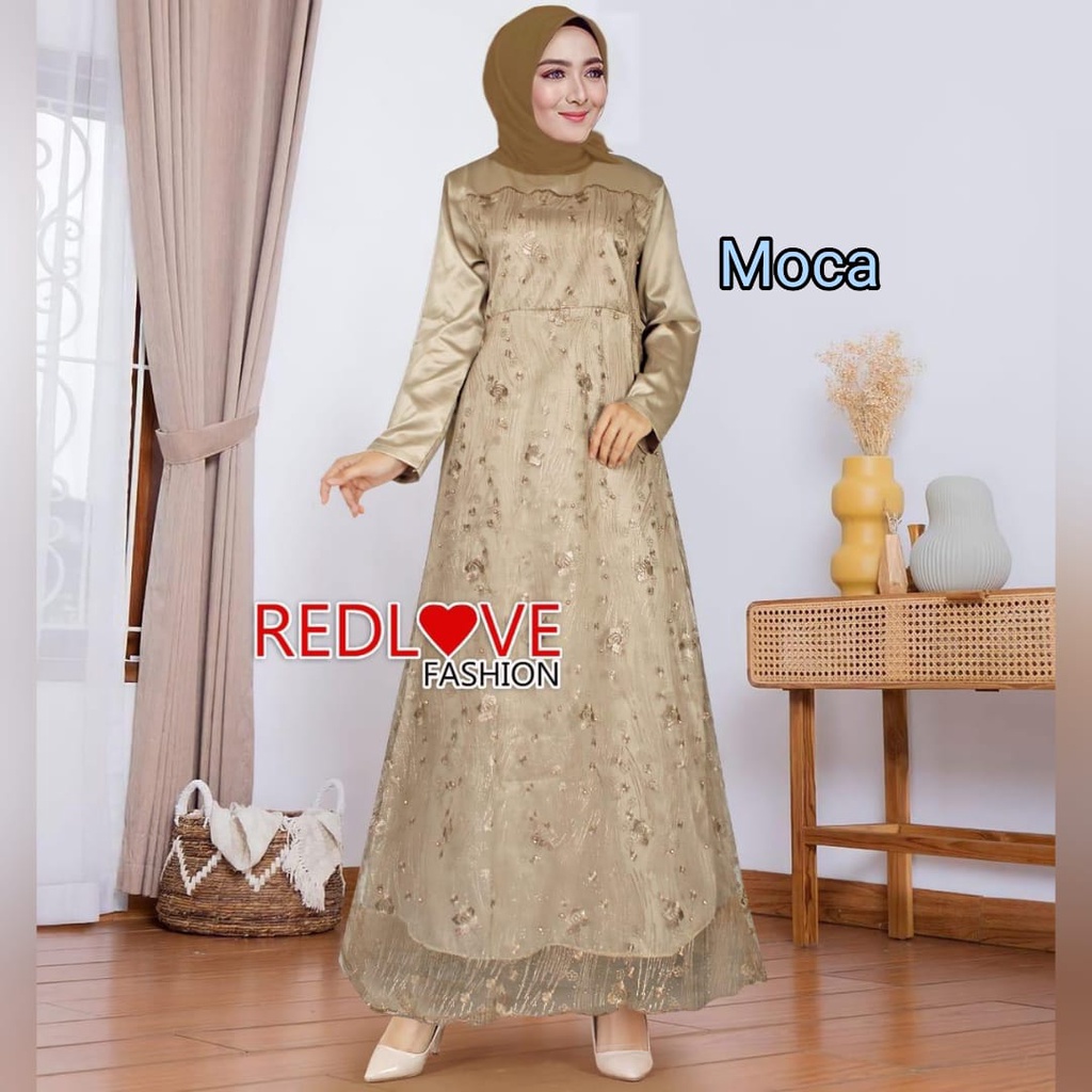 RED LOVE 136/(TERMURAH) GAMIS TILE BRUKAT MUTIARA PESTA / GAMIS TILE BRUKAT MUTIARA TERBARU / GAMIS TILE BRUKAT MUSLIMAH/ GAMIS MAXI FASHIE MUSLIMAH / GAMIS MAXSI TEEBARU