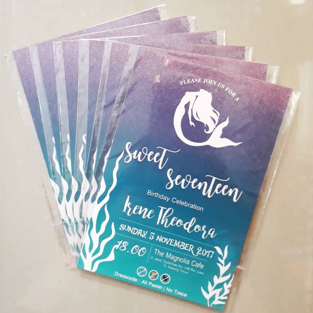 

Invitation card mermaid / kartu udangan mermaid