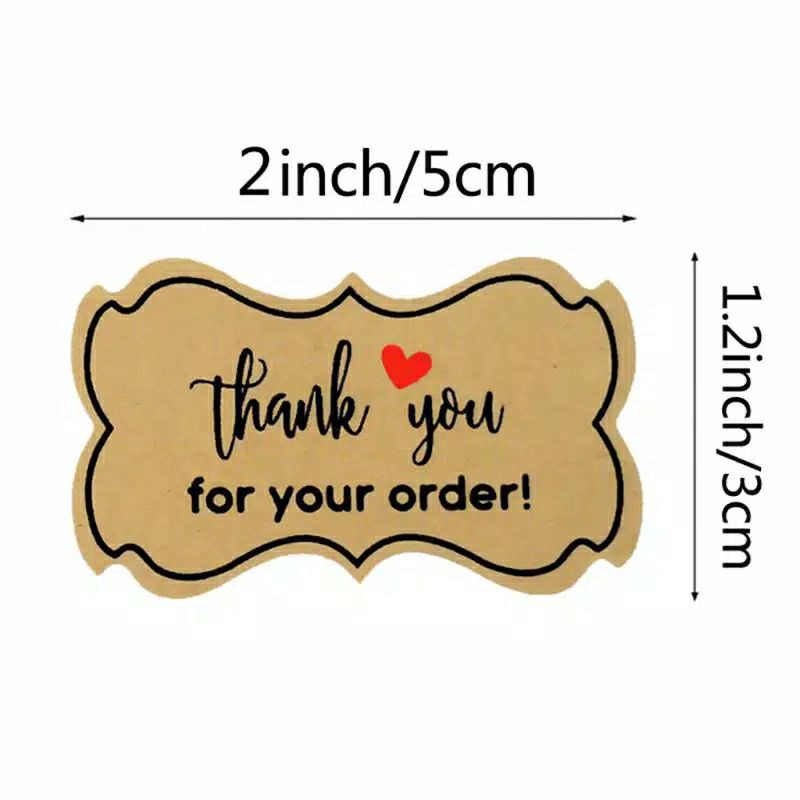 Stiker Thank You Label Sticker Thankyou Thanks Thank You For Your Order Paper Tags Paket Olshop Shopee Indonesia