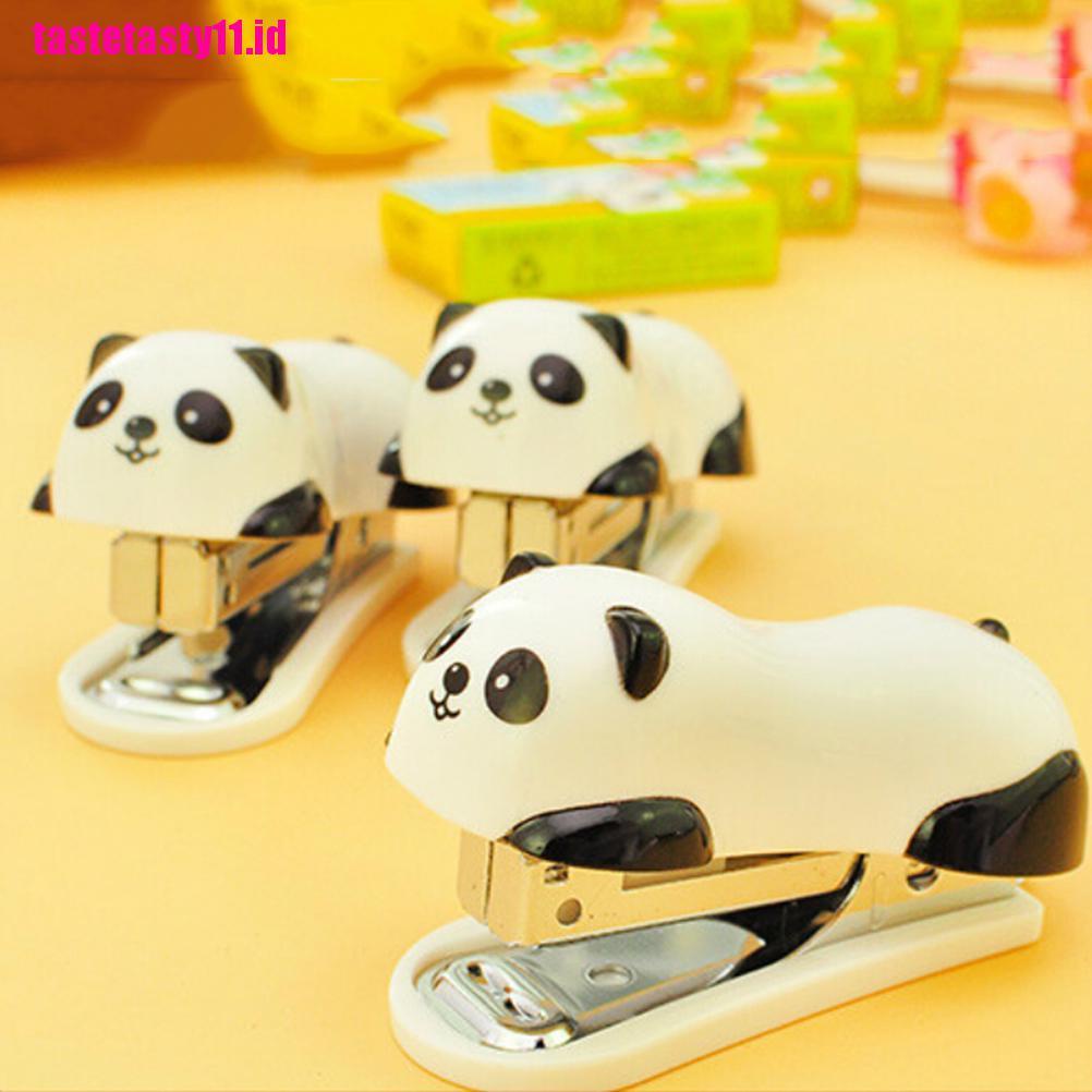 Set Stapler Mini Bentuk Panda Lucu Untuk Sekolah / Kantor