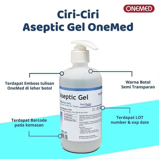 Hand Sanitizer Aseptic Gel Onemed dengan Botol Pump 500ml