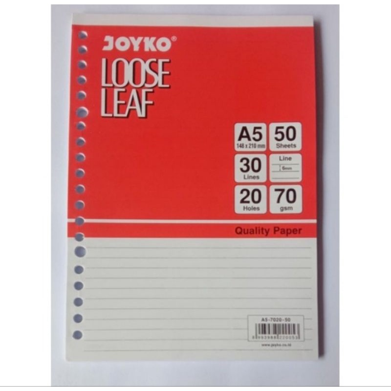 

Kertas Isi File Binder Joyko A5/Loose Leaf Joyko A5