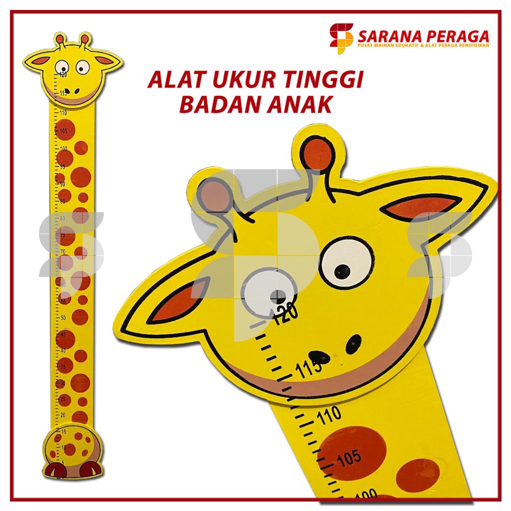 SaranaPeraga - Alat Ukur Tinggi Badan Anak Kayu - Mainan Edukasi Anak