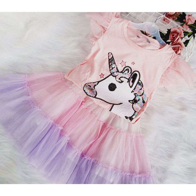 Setelan Anak Perempuan Rok Tile Unicorn