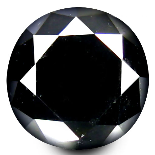 Certified Round Brilliant Cut 4.9x4.9x4mm 0.71ct Natural Fancy Black Diamond DD109