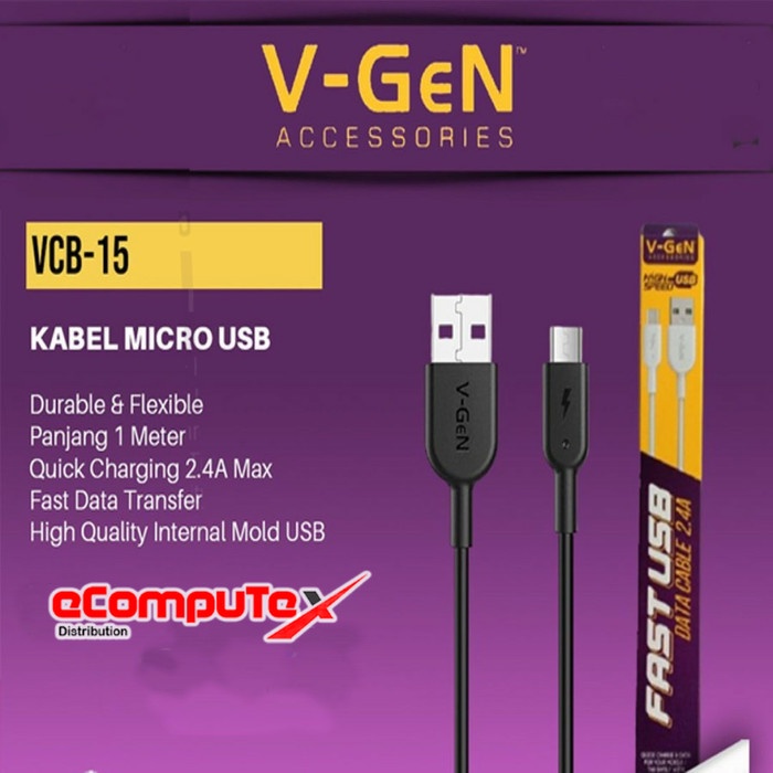 KABEL DATA USB MICRO V-GEN VCB-15 / VCB15 CABLE FAST CHARGING VGEN