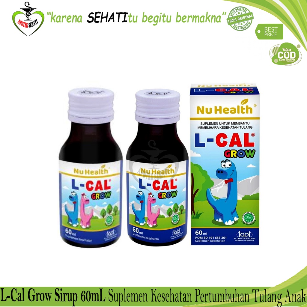 Nu Health L-Cal Grow Vitamin Peninggi - L Cal Grow Sirup Kalsium