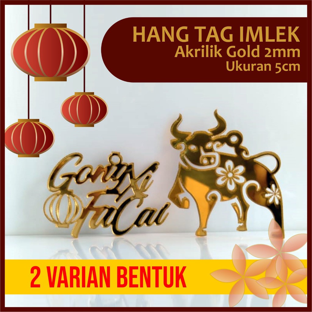 

HAMPERS TAG IMLEK CUSTOM HANG TAG GIFT TAG AKRILIK GOLD MIRROR
