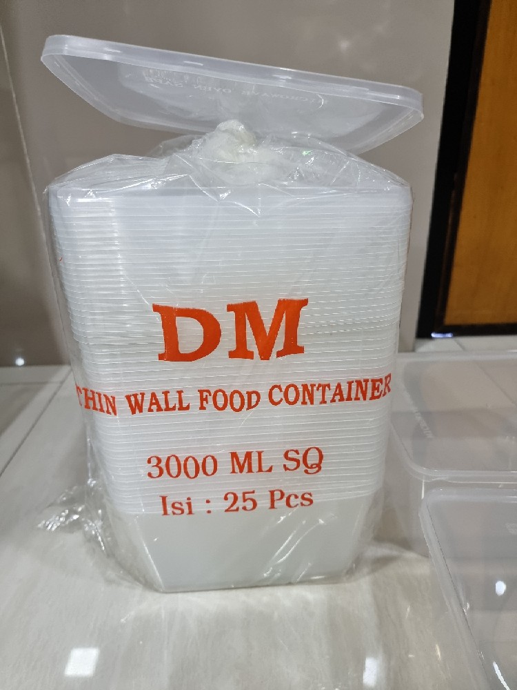 Thinwall / Food Container Besar 3000 Ml Square / Kotak
