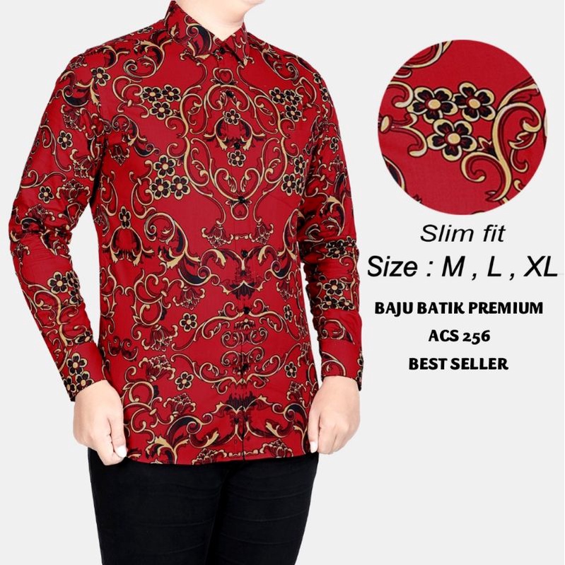 ACS54 KEMEJA BATIK PRIA SLIM FIT BEST SELLER HEM BATIK PRIA SOLO KATUN PREMIUM PREMIUM KEMEJA BLD JAKARTA