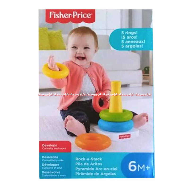 Fisher Price Rock a Stack Mainan Susun Bulatan Ke Ring Untuk Edukasi Bayi