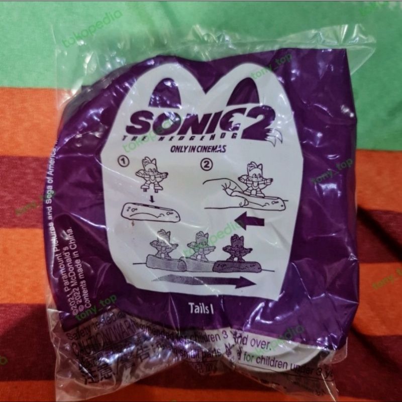 Mainan Mcd Mcdonald Mcdonalds Sonic 2 Tails 1 The Hedgehog Original