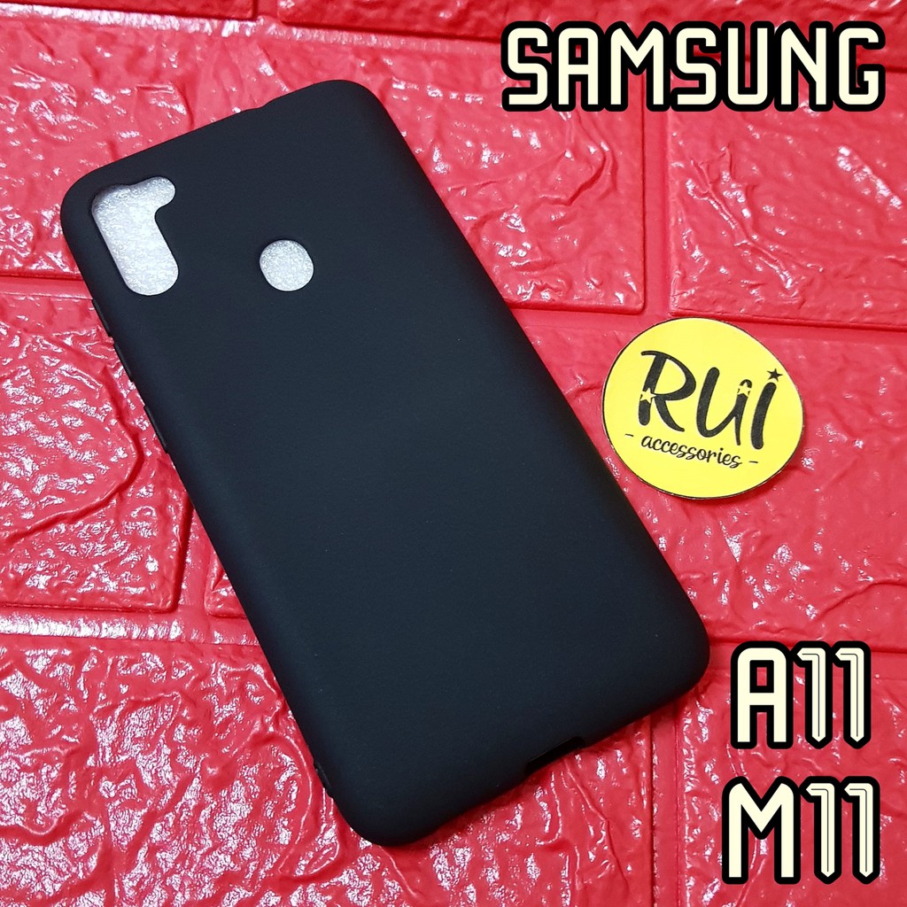 Case Hitam SAMSUNG A11 / M11 Black Matte Soft Case Silikon polos Lentur