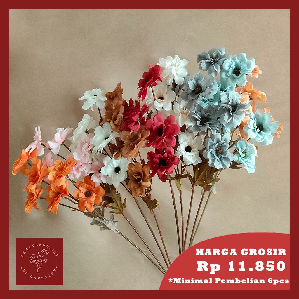 Artificial Flower Butter Daisy Bunga Palsu Plastik Buatan Pajangan Rumah Hiasan Dekorasi