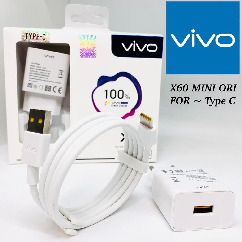 Charger Vivo X60 mini Type C 1usb Casan Vivo Micro-usb &amp; Type-C X60mini Charger micro X60 Original