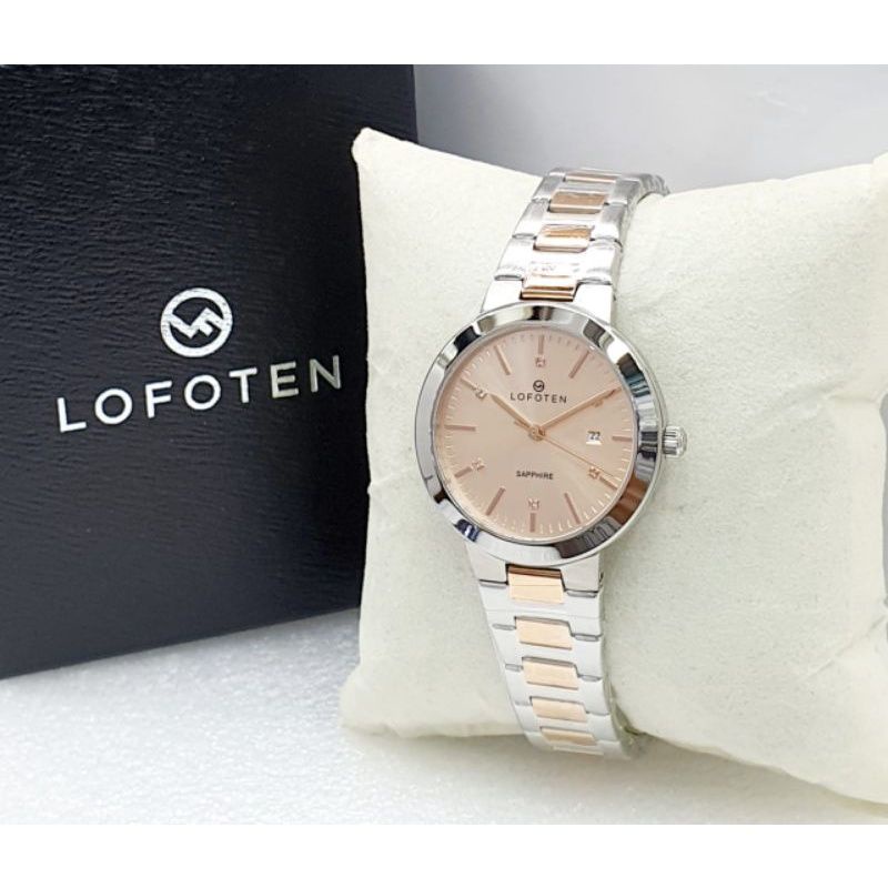 LOFOTEN 2312 JAM TANGAN WANITA LOFOTEN SAPPHIRE ORIGINAL SILVER COMBINASI