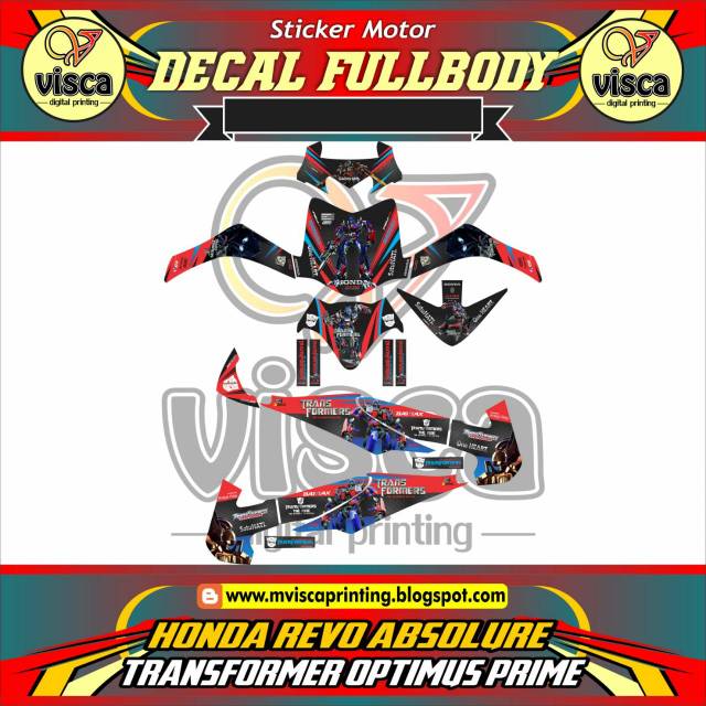 Decal Stiker Motor Full Body Honda Revo Absolure Desain