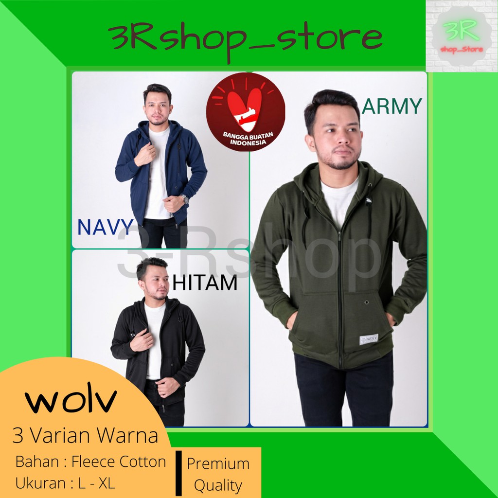 [98202-VM] Jaket Hoodie Pria Sweater Hoodie Pria Jaket Kupluk With Zipper Original Brand Wolv