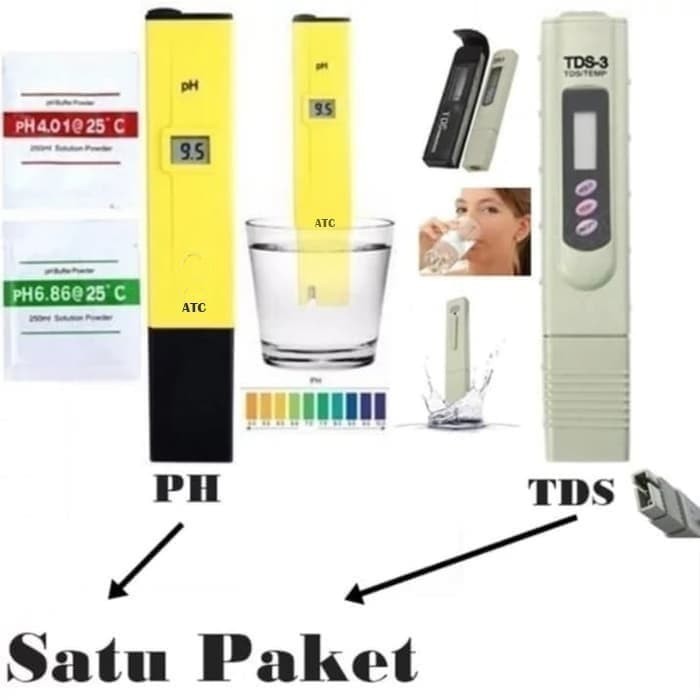 Paket Alat Ukur PH Meter Dan TDS Tester Digital Hidroponik - Akuarium