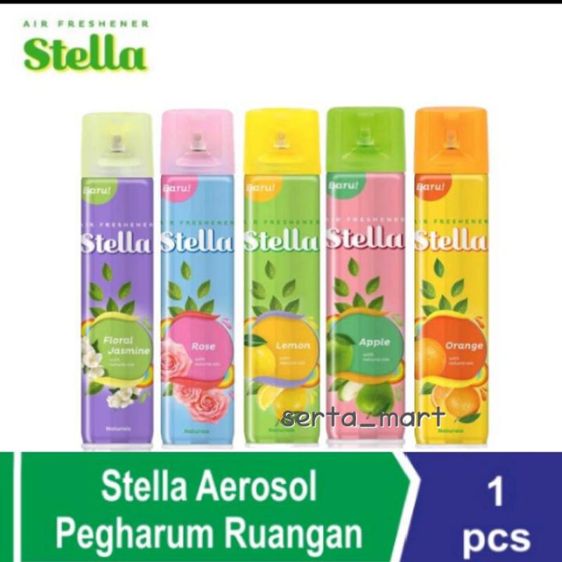 Stella Aerosol Pengharum Ruangan 200ml / 400ml - Stella Air Freshener Spray Lemon / Apple / Rose / O