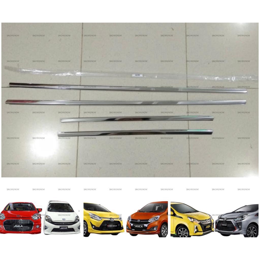 List Kaca Samping Agya Ayla 2013 2016 2017 2020 2022 GR SPORT TRD Stainless