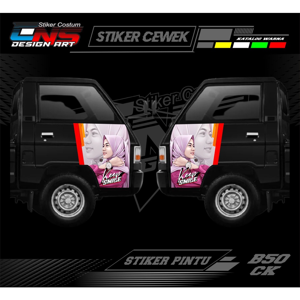stiker pintu kabin mobil L300 stiker variasi mobil pickup grandmax/carry/L300 stiker mobil tiker cew