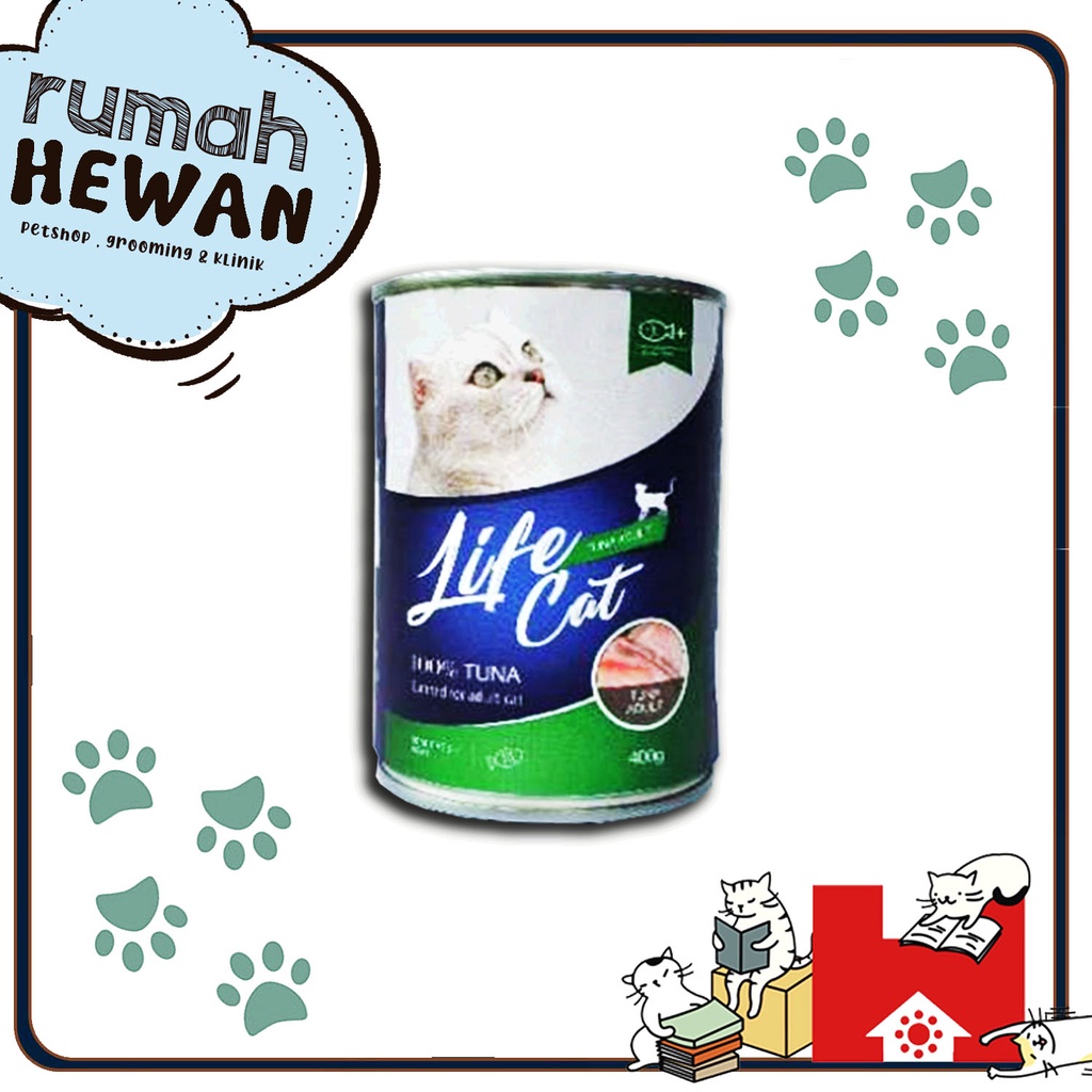 Lifecat kaleng 400gr Kitten &amp; Adult - Makanan Kucing Basah Life Cat Kaleng 400 gr