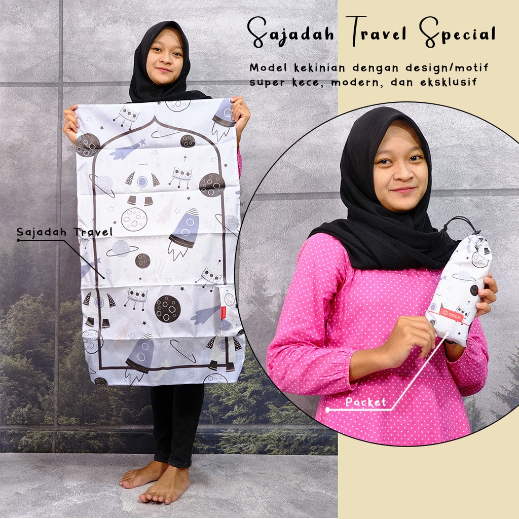 Sajadah Waterproof Anak Anak Motif Travelling Anti Corona Digital Desain Custom