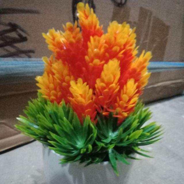 NM349 Bunga plastik / Pajangan bunga Artifisial / motif nanas buatan/Vas Bulat-Orange