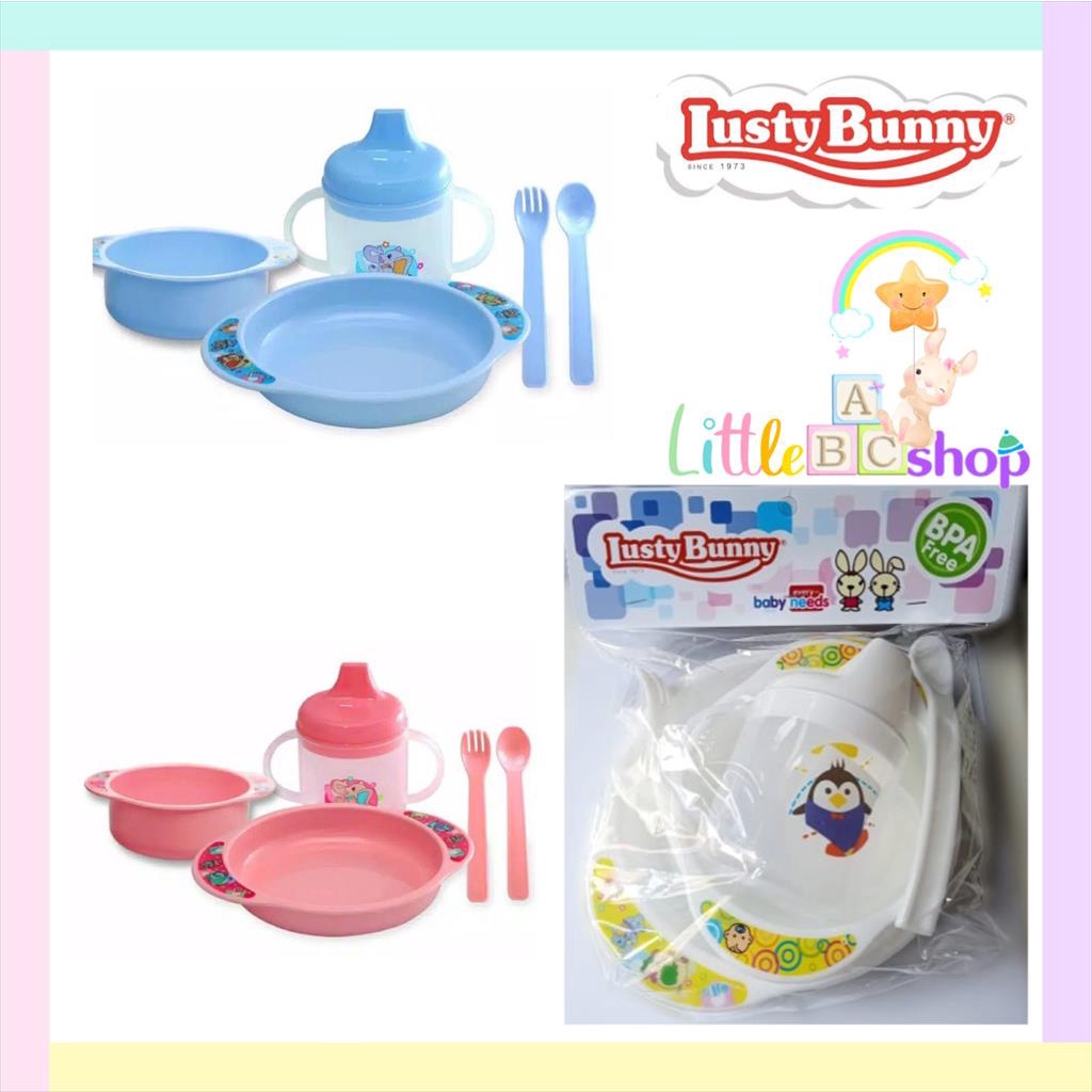 Lusty Bunny Feeding Set /Mpasi Peralatan makan bayi /piring makan bayi