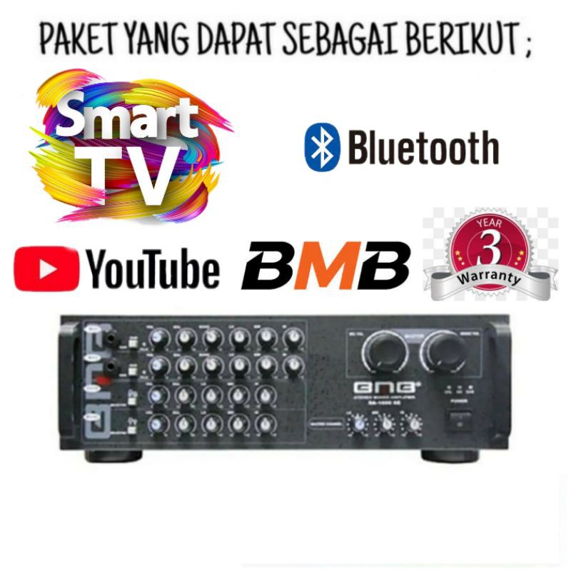Karaoke Set Smart Tv Youtube / Ampli BMB Bluetooth / Speaker Linkmaster 10 Inch / 2 Mic Wireless