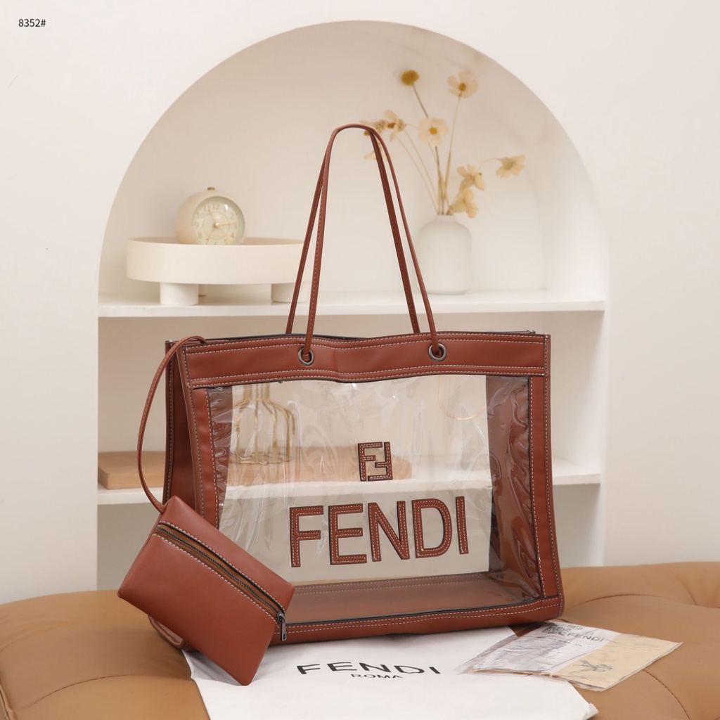 FF Clear Calfskin Shopper Tote Bag 8352