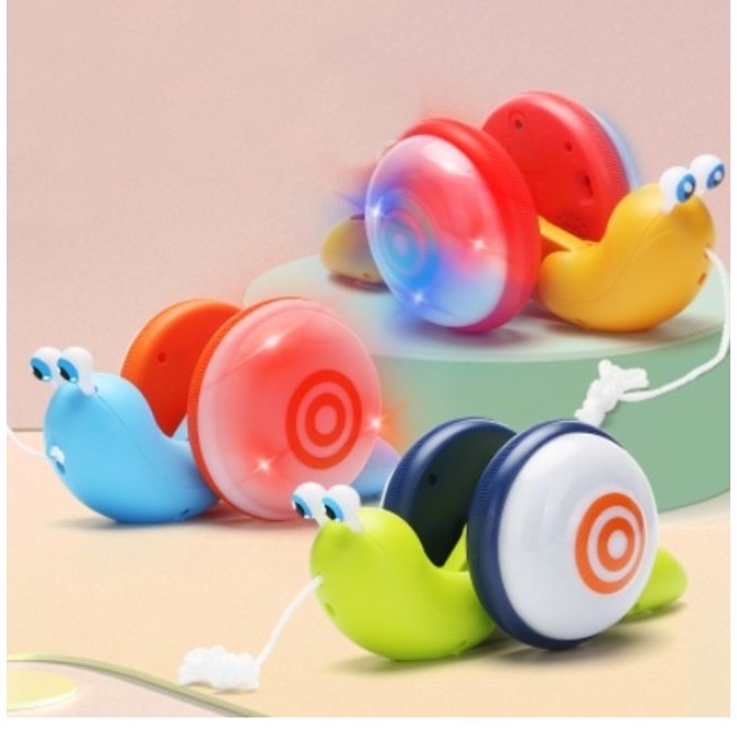 Mainan Siput Lovely Lanyard Snail Musik Lampu Nyala Tali Tarik Jalan MODEL PREMIUM