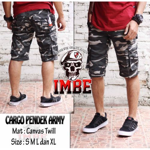 Celana pendek cargo army/celana cargo loreng pendek