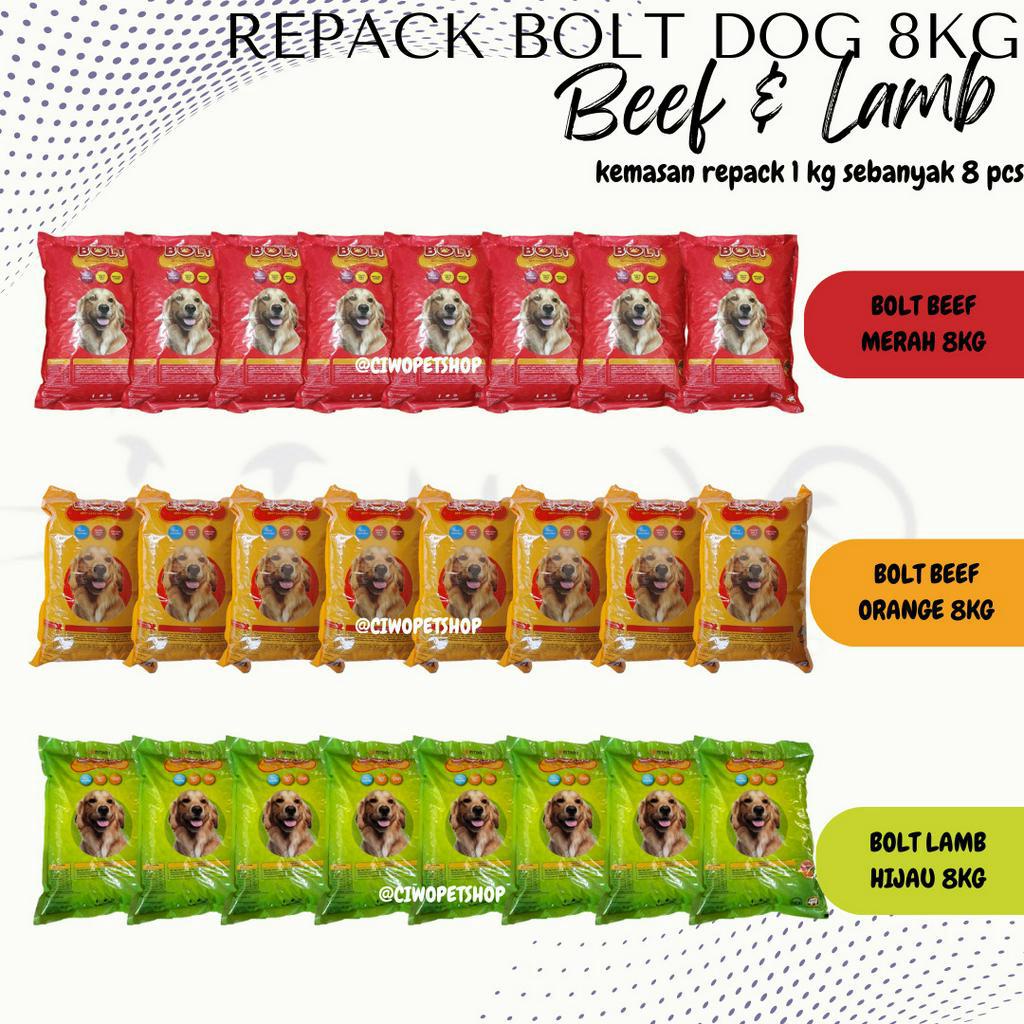 GOJEK MAKANAN ANJING BOLT DOG LAMB / BEEF 8KG 8 KG DOGFOOD DOG FOOD