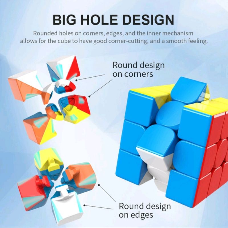 Rubik 3x3 moyu meilong original/rubik setickerles kubus rubik import