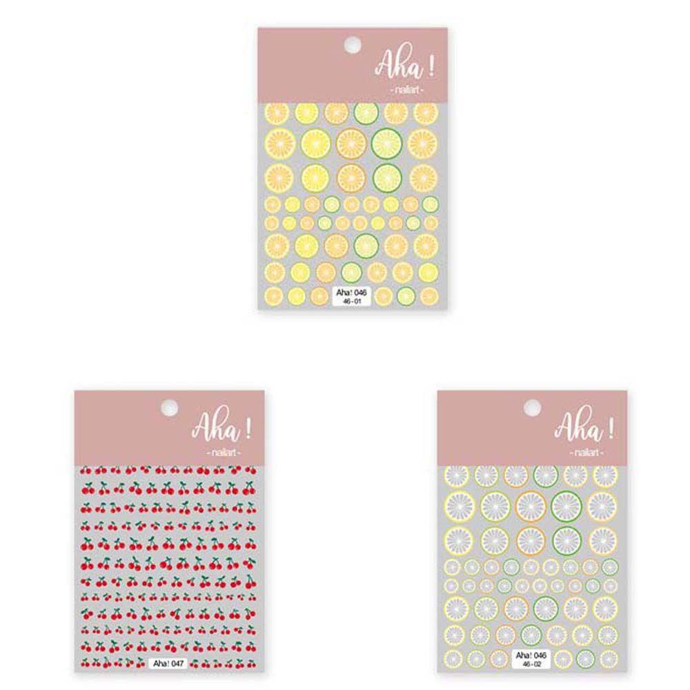 Agustinina Fruits Nail Sticker Musim Panas Self-adhesive Cherry Kuning Nail Art Dekorasi