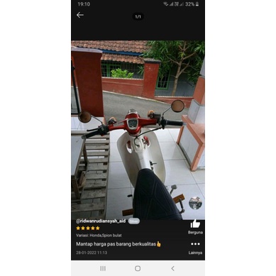 spion bulat honda yamaha dan suzuki full besi crome spion scoopy fazzio c70 cb dll-3