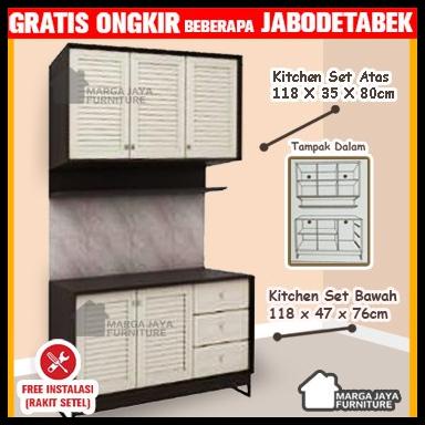 Kitchen Set 3 Pintu Atas Dan Bawah Meja Dapur Lemari Minimalis Sayur