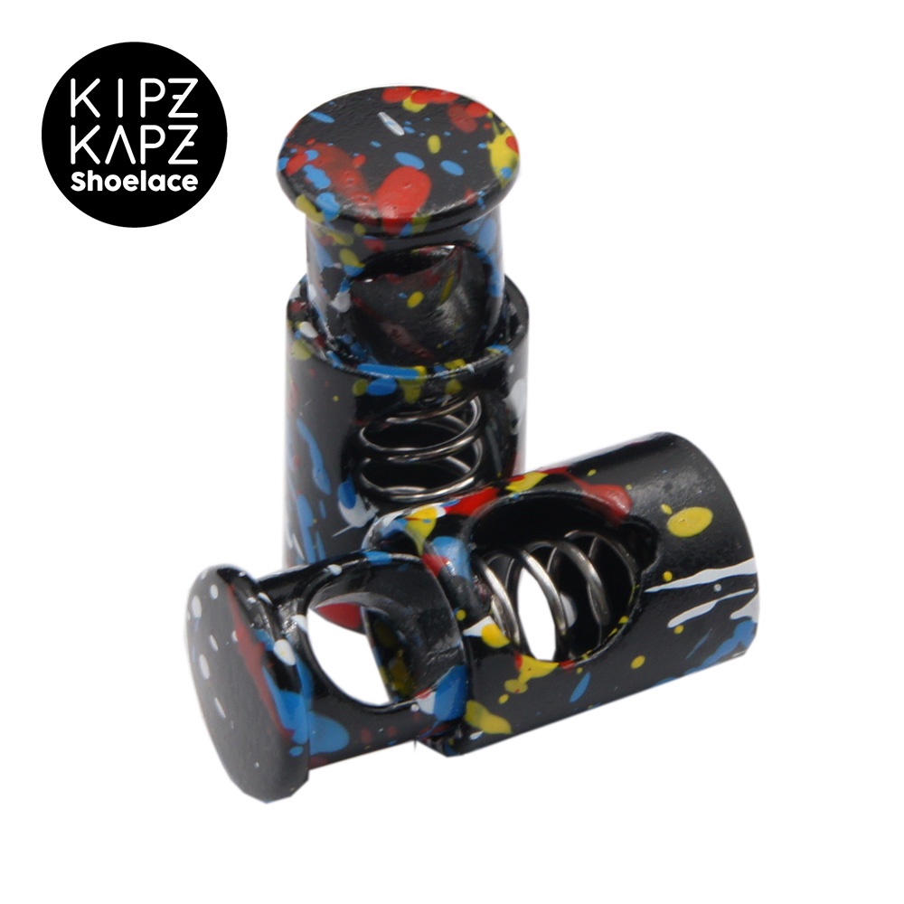 KIPZKAPZ LKM12 Black Rainbow Shoe lock lace / Lace Lock - Metal Kunci Tali Sepatu Lock Lace Stopper