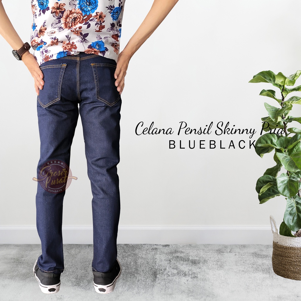 Celana Jeans Pria Pensil Skinny Blueblack Garmen 27 - 38