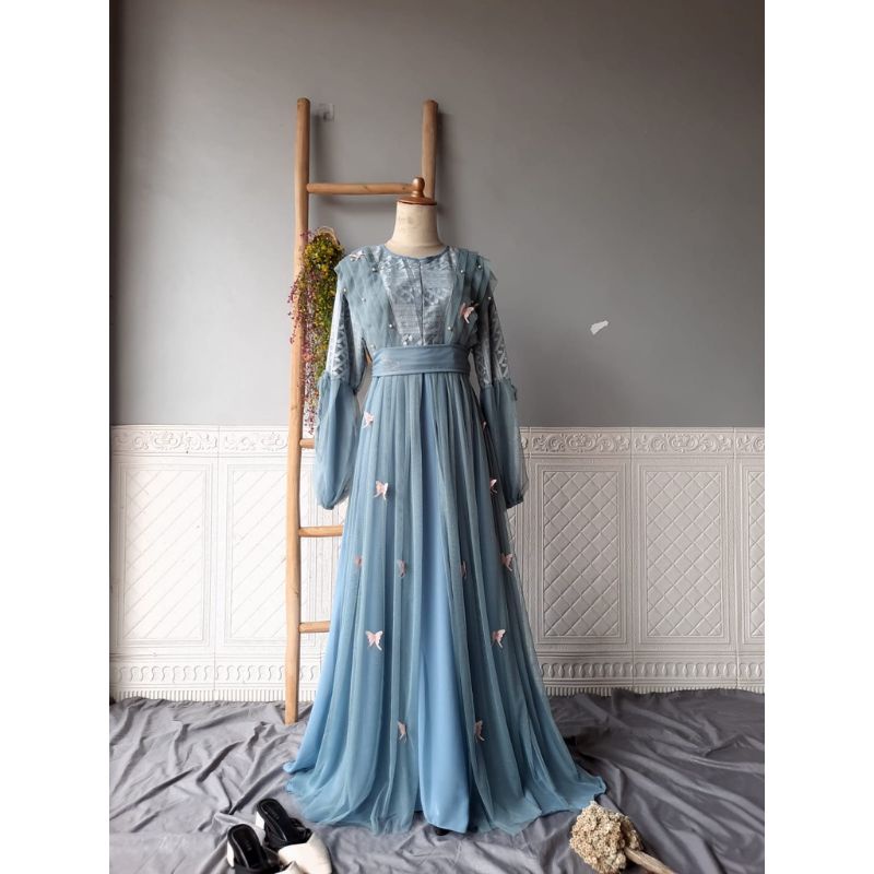 TANIA GAMIS WARNA BIRU WARDAH ORIGINAL REALPICT / GAMIS KUPU ORIGINAL / GAMIS BUSUI