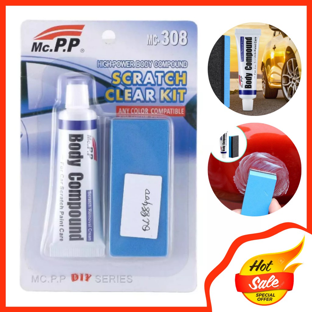 Body Compound Scratch Clear Kit  / Krim Penghilang Baret Goresan Mobil / Wash &amp; Wax