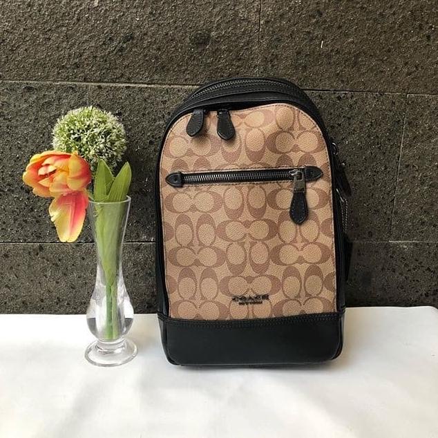 Bag Canvas - Tas Sling Bag Pria Coach Graham Pack In Signature Canvas Original