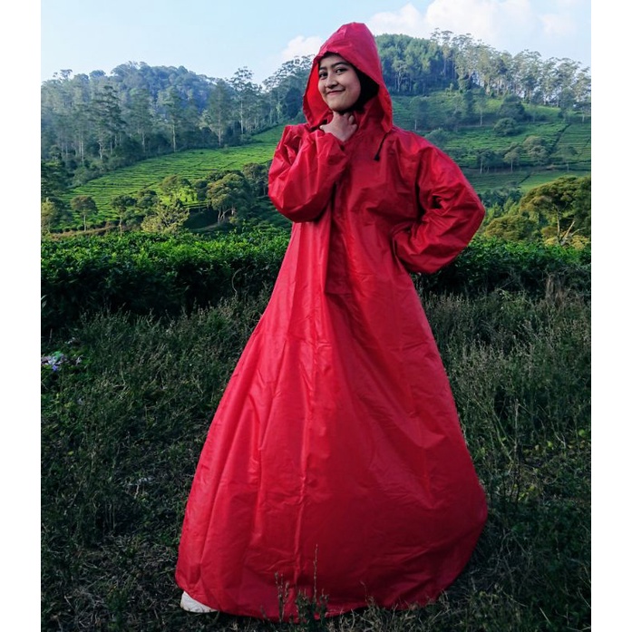 Jas Hujan Ponco Raincoat Dewasa Muslimah