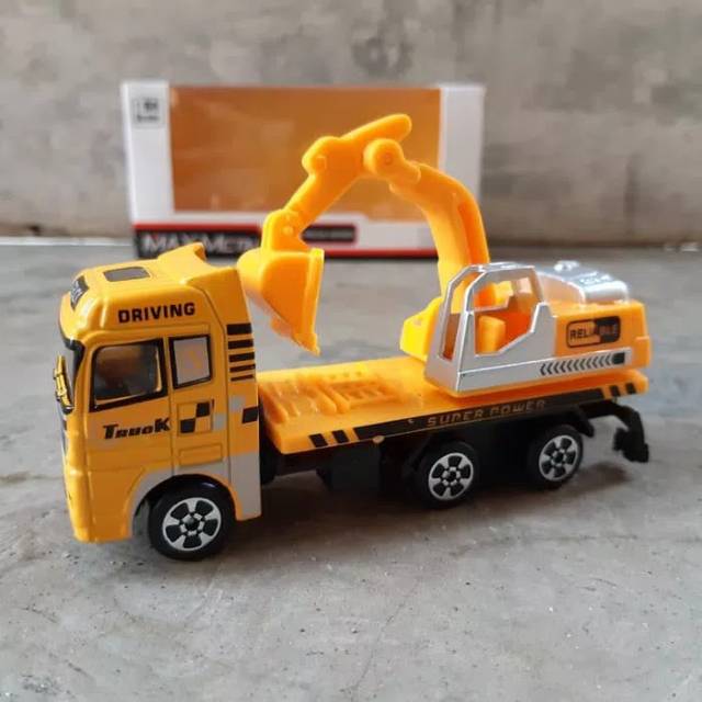 Diecast Truk Excavator Miniatur Truck Angkut Die Cast Mobil Anak