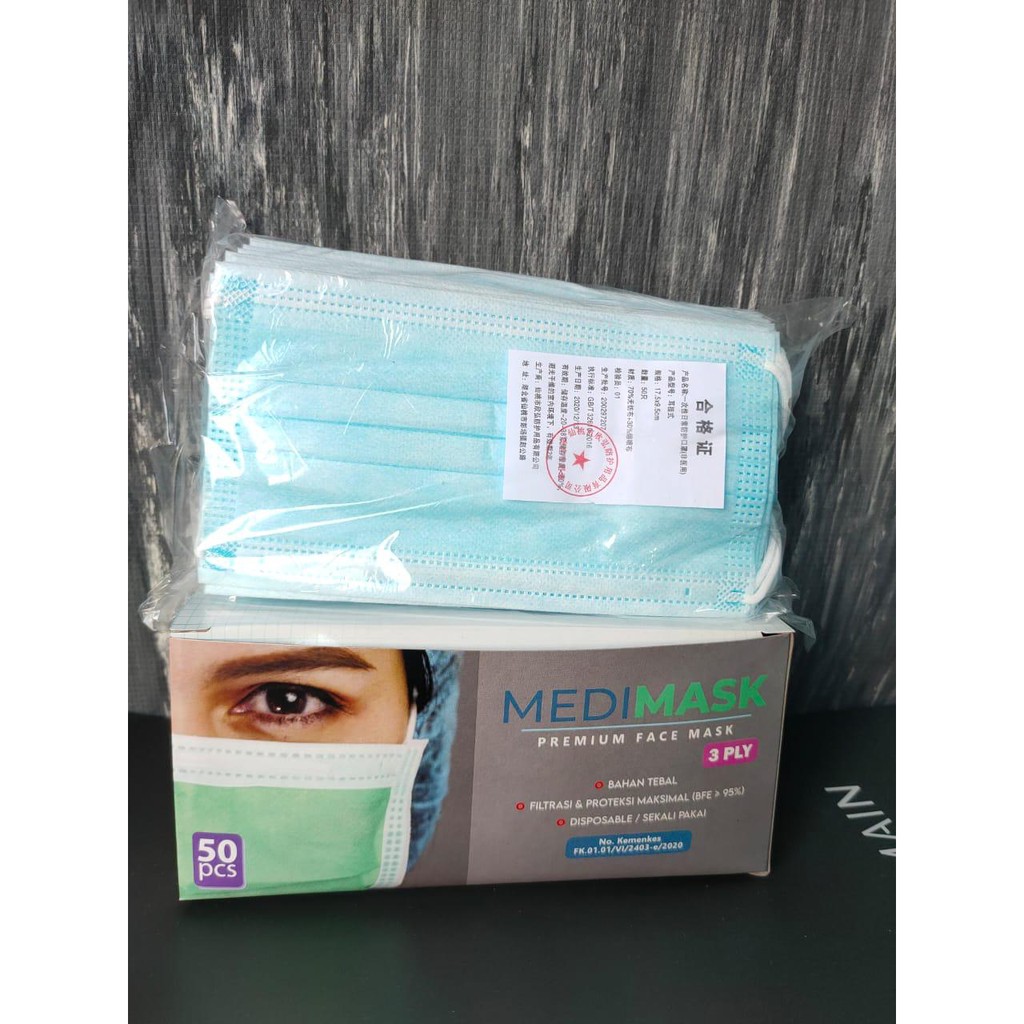 Masker Alkindo &amp; Mouson 3ply Per Box isi 50pcs