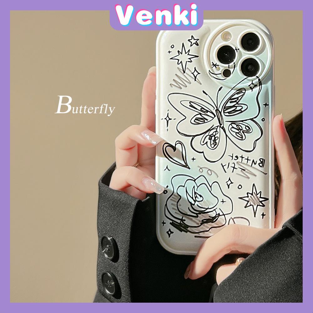 iPhone Case TPU Silicone Soft Case Airbag Shockproof Protection Camera Butterfly Compatible For iPhone 11 Pro Max 13 Pro Max 12 Pro Max 7Plus xr XS Max