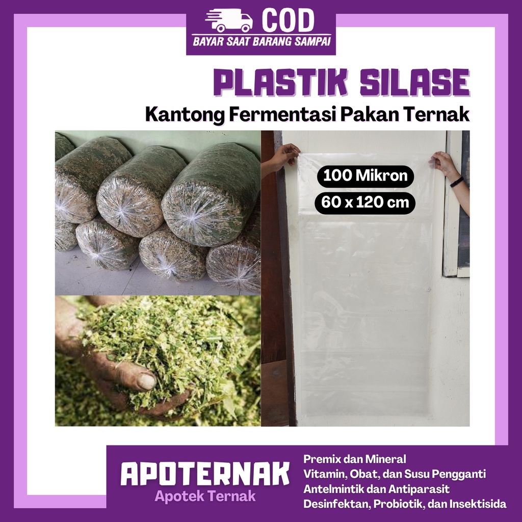 Plastik Silase elastis 100 Mikron Super Tebal | Plastik Untuk Fermentasi Pakan Ternak Hewan Sapi Kambing Domba | 100 Mikron Ecer | Apoternak