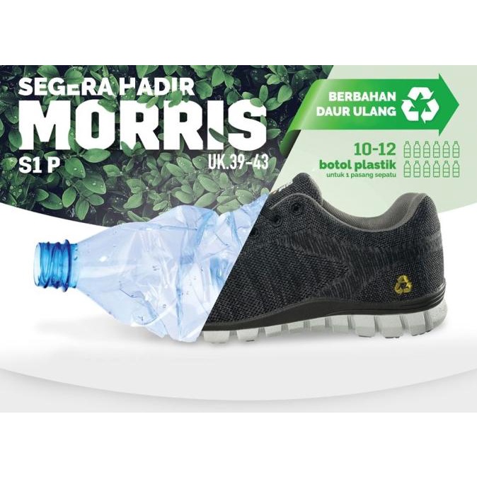 Sepatu Safety Jogger Morris S1P, Model Sporty, Metal Free, Ringan